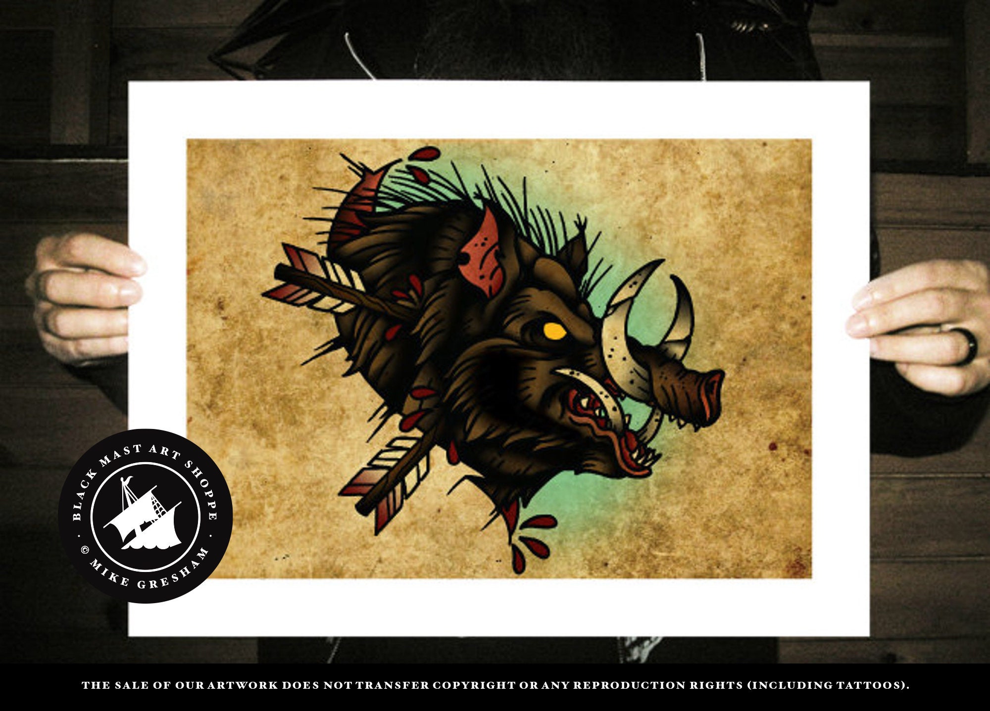 Traditional Wild Boar Tattoo