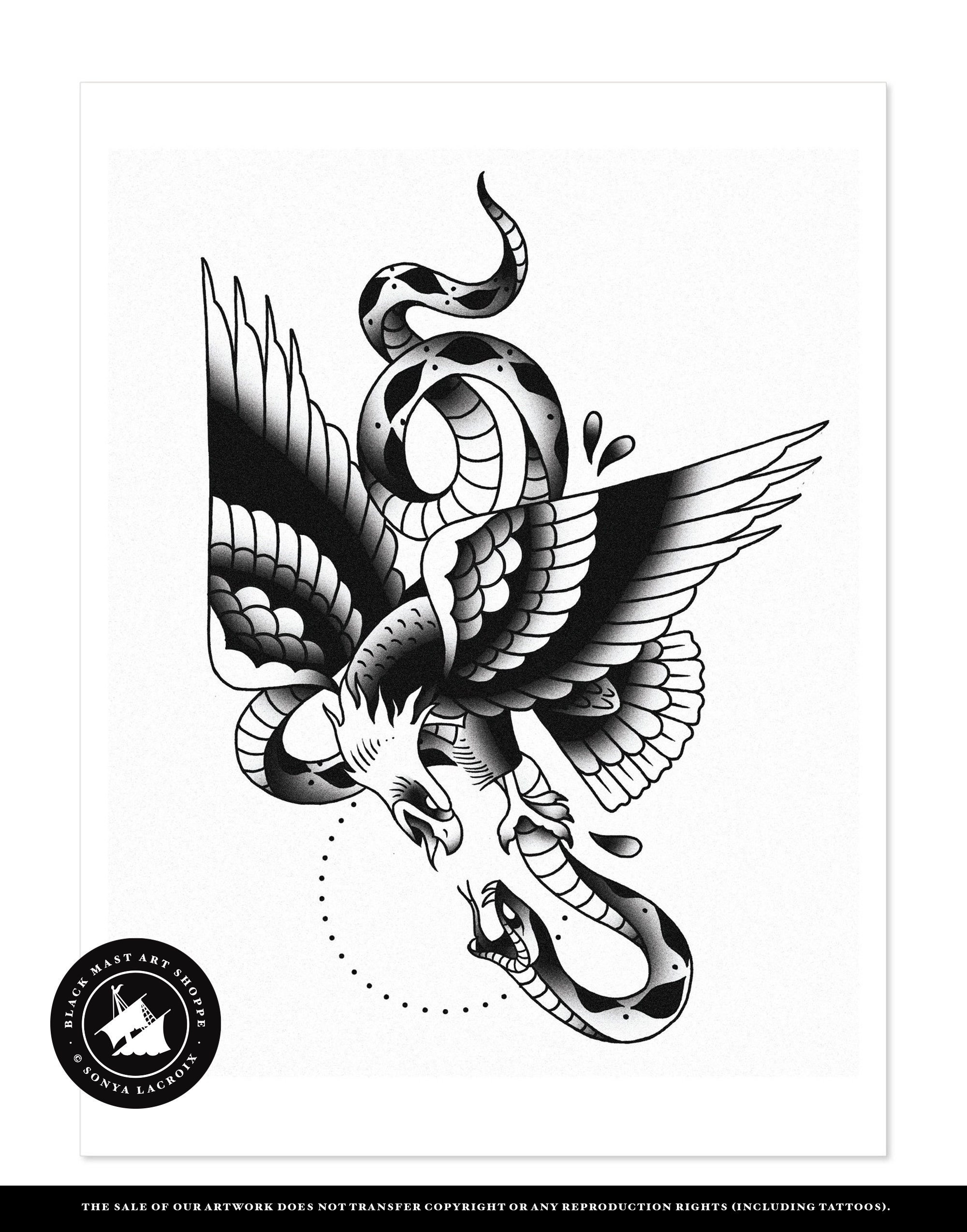 Details more than 65 eagle and snake tattoo - in.coedo.com.vn