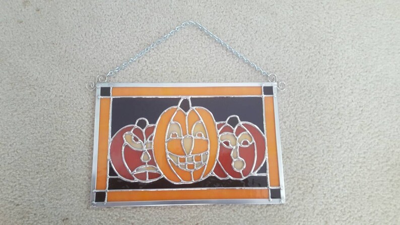 Stained Glass Pumpkins Trio | Etsy