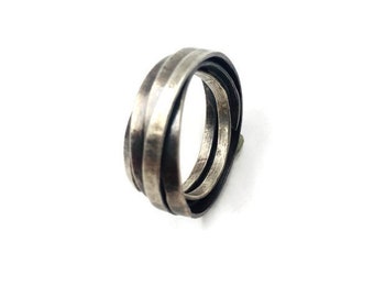 sterling silver wrap ring    men's women's (R1)