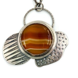 Sterling silver necklace with Carnelian. OOAK