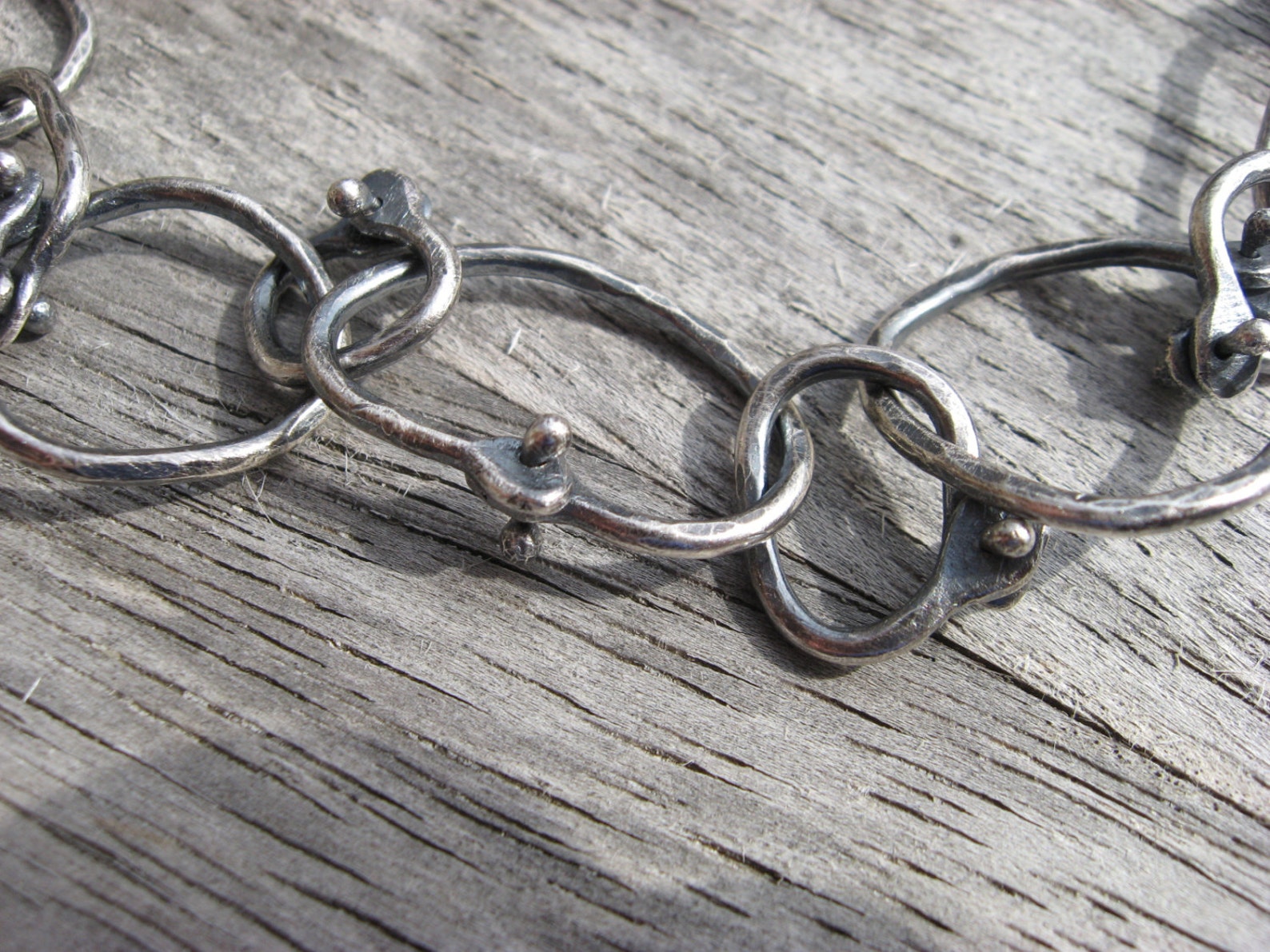 Sterling Silver Hand Fabricated Rivet Link Chain N9 Etsy
