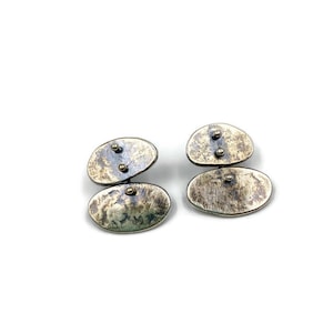 Sterling silver double pebble earrings (E67)