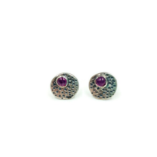 Dusty Blue Embellished Pebble Studs main image 1