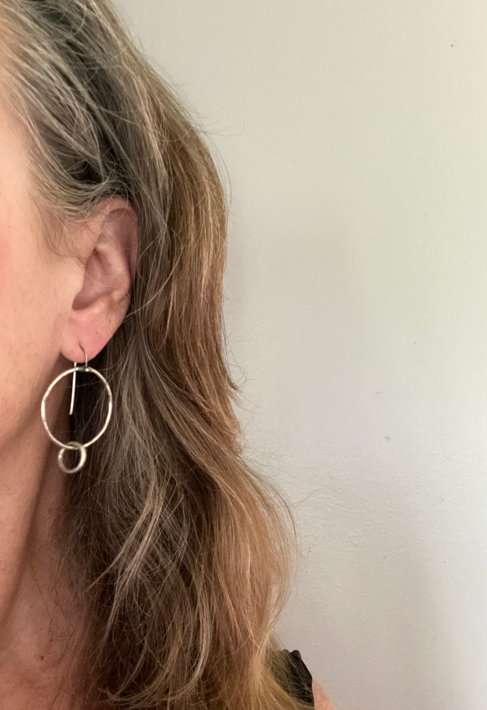 Sterling Silver Double Circle Earrings by Lisa Colby