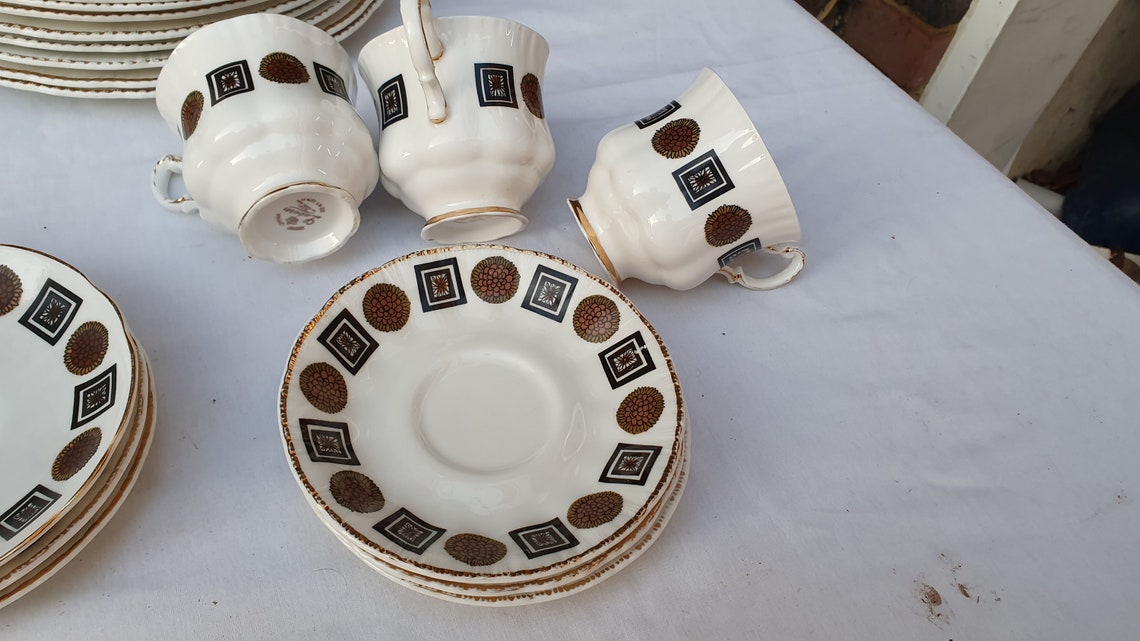 Vintage Dinner Tea Service Lubern Bone China 22 Kt Gold Etsy UK