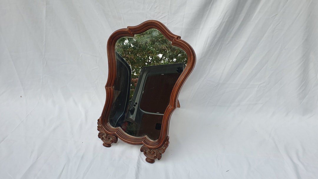 Vintage Wooden Freestanding Ornate Dressing Table Mirror Etsy UK