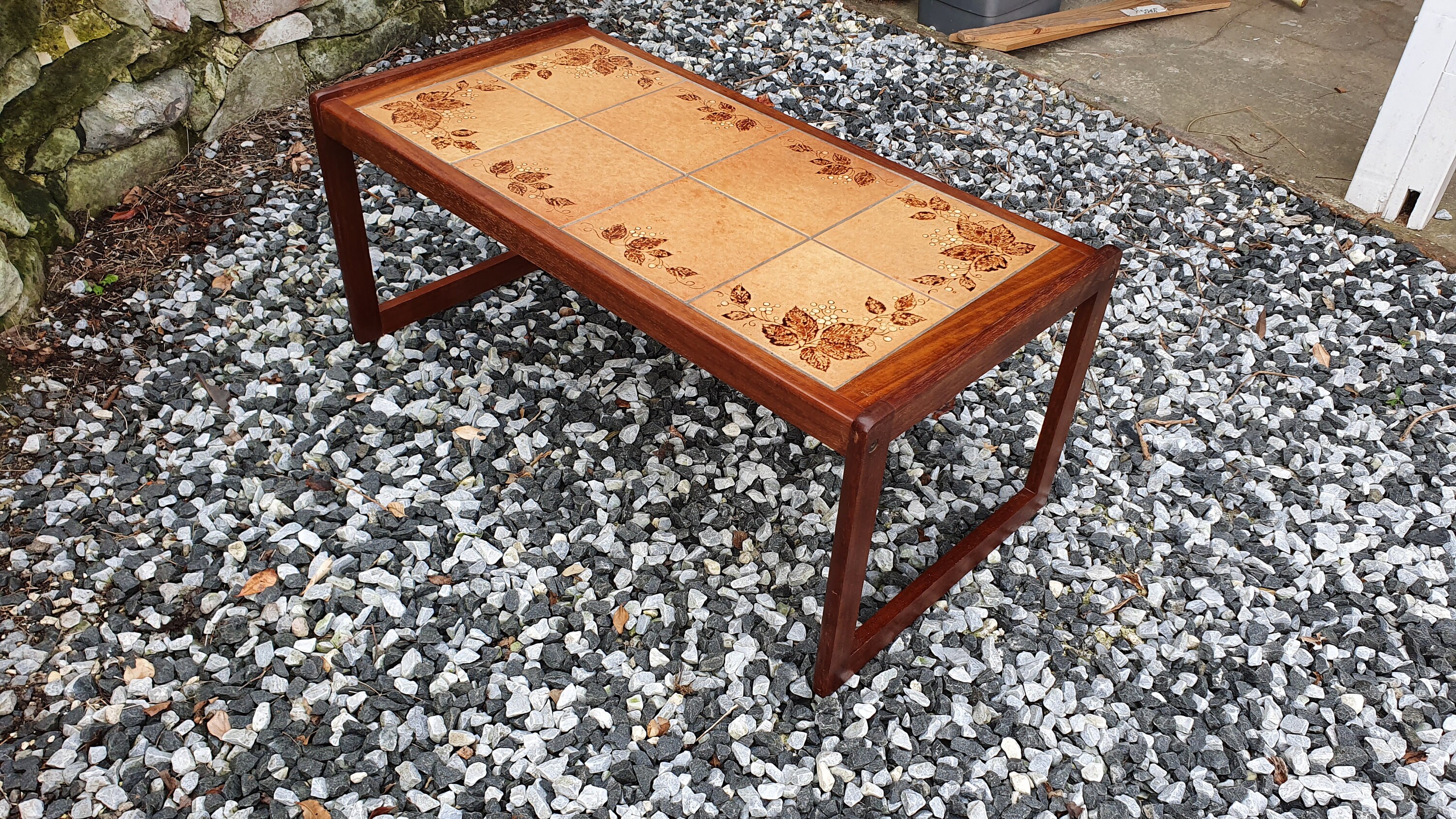 Large Sturdy 1970s Vintage Retro Teak Coffee Table Tile Top Etsy UK