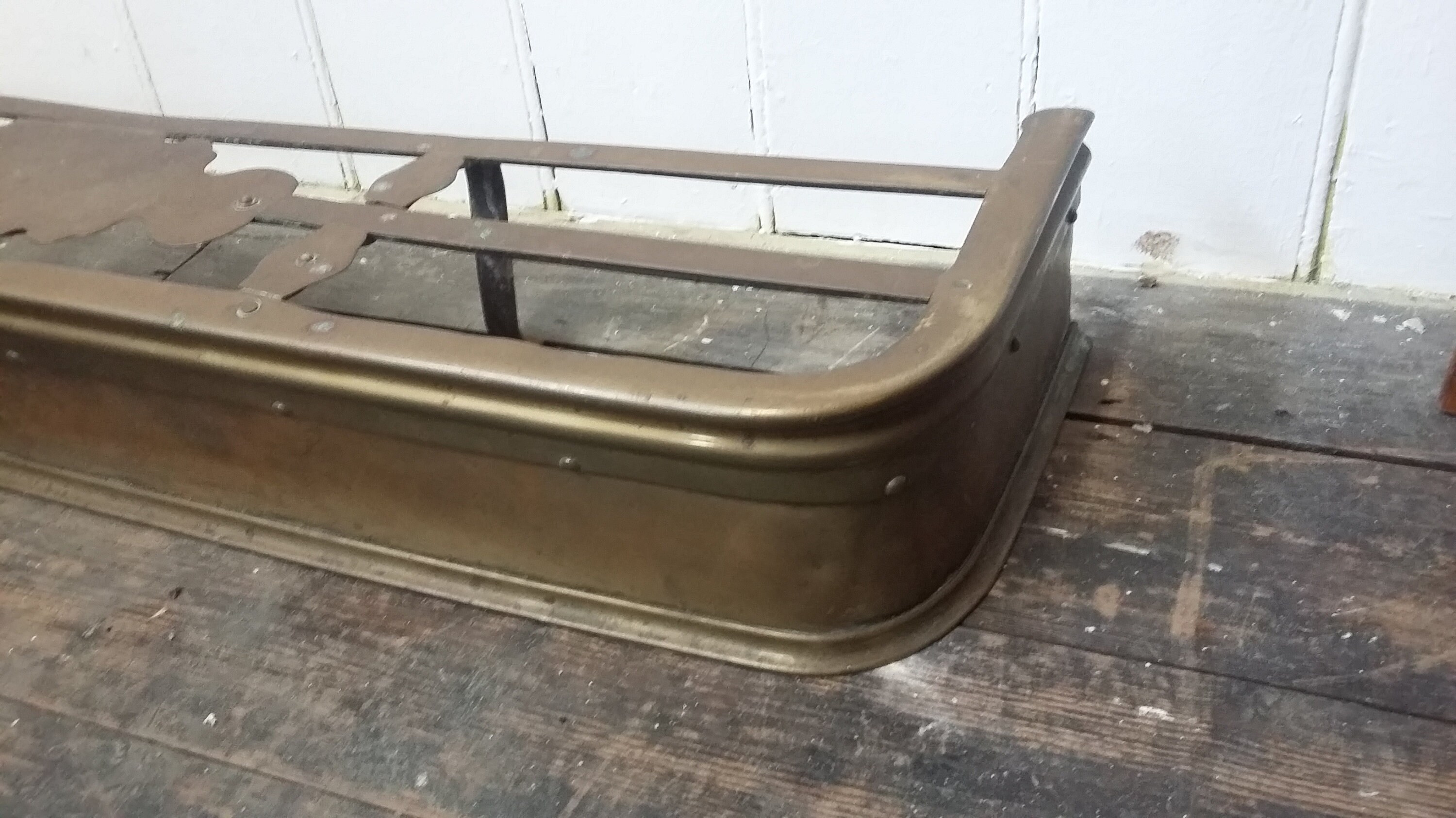 Vintage Heavy Brass Fender Fire Curb Fireplace. Etsy UK