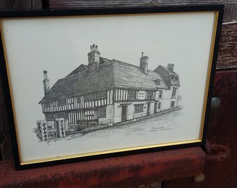 Vintage Print The Lamb Old Town Eastbourne.