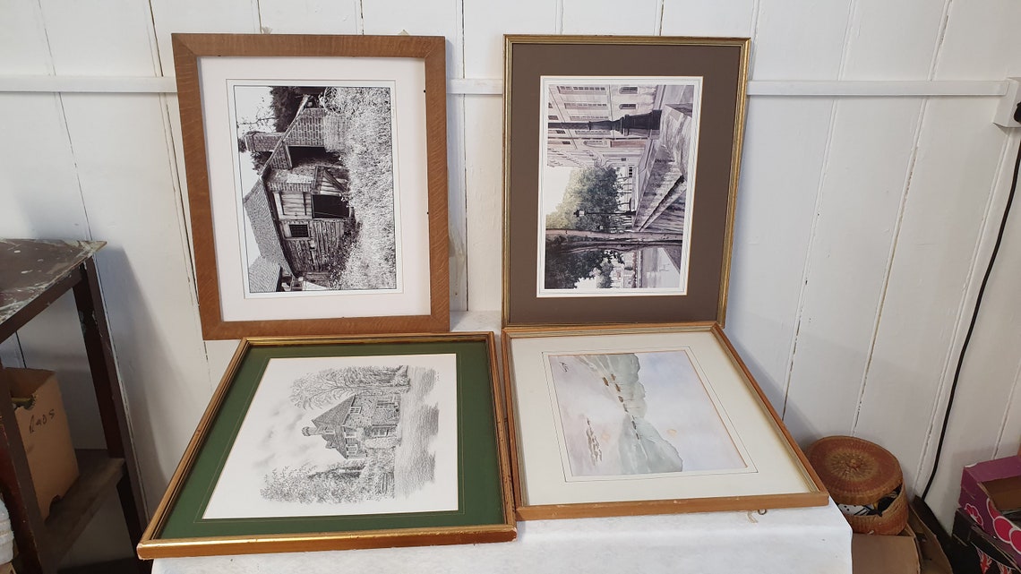 4 Vintage Very Large Picture Frames With Thick Mounts. Etsy UK