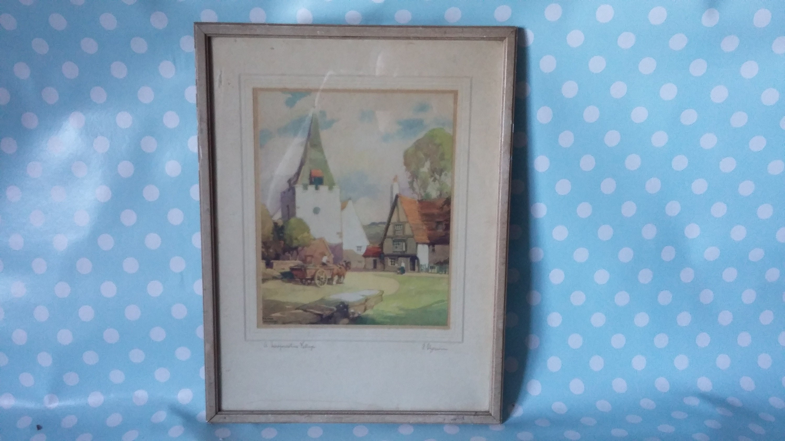 Charming 1920s Signed Vintage Print A Hertfordshire Village | Etsy