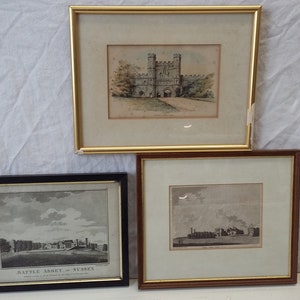 Three Vintage Prints of Battle Abbey Sussex image 1