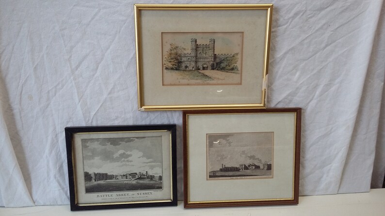 Three Vintage Prints of Battle Abbey Sussex image 1