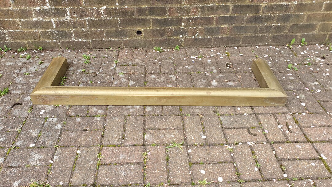 Large Vintage Brass Fender Fire Curb Fireplace Surround Etsy UK