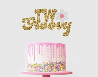 Two Groovy Cake Topper, Hippie Birthday Cake Topper, 2nd Birthday Cake Topper