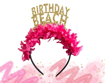 Birthday Headband, Birthday Beach Crown, Birthday Party Decoration, Party Crowns, Party Headband, Party Crown