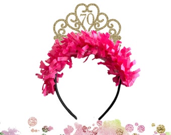 70th birthday gift, 70th Birthday Crown, 70th Birthday Headband, 70th Birthday Party Decorations, 70th Birthday