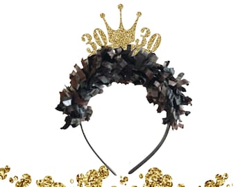 30th Birthday Decorations, 30th Birthday Crown, 30th Birthday Headband, 30th Birthday Party Crown,  Birthday Headband, 30th Birthday Gift