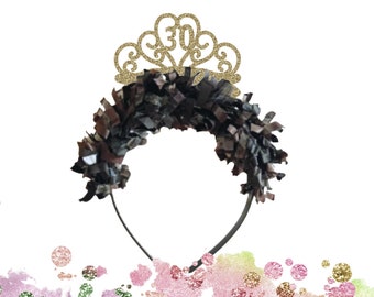 30th Birthday Headband, 30th Birthday Crown, 30th Birthday Decorations, 30th Birthday Party Crown, 30th Birthday Gift
