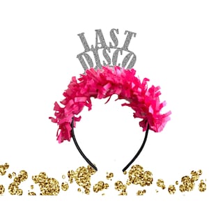 Last disco headband, Disco bachelorette banner, Disco bachelorette party decorations