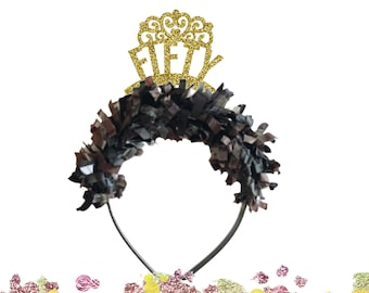 50th Birthday Crown, 50th Birthday Headband, 50th Birthday Gift, 50th Birthday, 50th Birthday Gift, 50th Party Crown