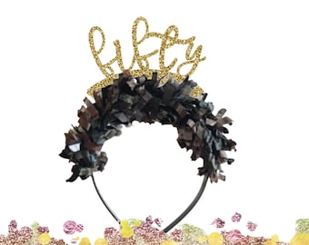 50th Birthday Crown, 50th Birthday Headband, 50th Birthday  Decorations, 50th Birthday, 50th Birthday Gift, 50th Party Crown
