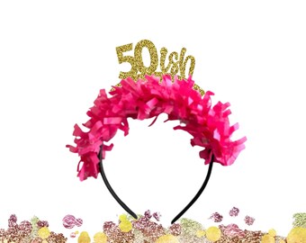 50ish headband, 50th Birthday Crown, 50th Birthday Headband, 50th Birthday Party Decorations, 50th Birthday, 50th Birthday Gift
