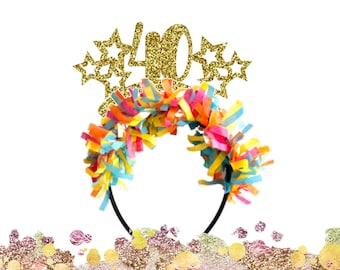 40th Birthday Headband, 40th Birthday Decorations. 40th Birthday Party Crowns, 40th Birthday Party Decorations, 40th Birthday phot props