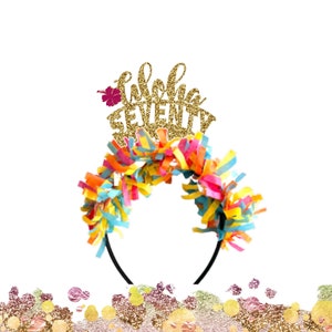 Aloha 70 Birthday Crown, 70th Birthday Headband, 70th Birthday Party Decorations, 70th Birthday