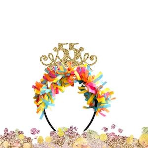 55th Birthday Headband, 55th Birthday Tiara, 55th Birthday Headbands, 55th Birthday Decorations, 55th Birthday Party Favors