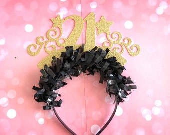 Cheers to 21 Years Birthday Headband, 21st Birthday Decorations, 21st Birthday Crown, 21st Birthday Gift