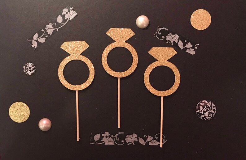 Diamond Ring Cupcake Toppers Bachelorette Cupcake Topper Etsy