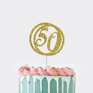 50th Birthday Cake Topper, Cake Topper, 50th Birthday Decorations, Cake Decorations, 50th Cake toppers