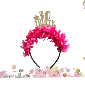 30th Birthday Decorations, 30th Birthday Crown, 30th Birthday Headband, 30th Birthday Party Crown,  Birthday Headband, 30th Birthday Gift