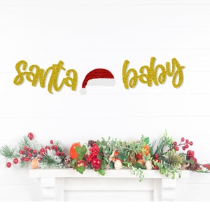 Santa baby Banner, Christmas banners, Baby shower banner, Holiday banner, Christmas decorations, Christmas backdrop