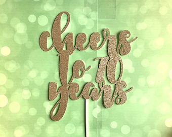 70th Birthday Cake Topper, Cheers to 70 Years Cake Topper, 70th  Birthday Decorations, Cake Decorations, 70th  Cake toppers
