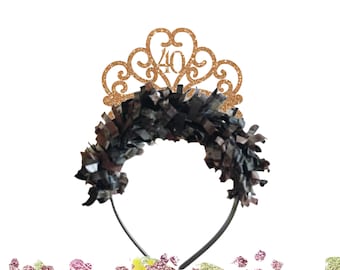 40th Birthday Headband, 40th Birthday Decorations. 40th Birthday Party Crowns, 40th Birthday Party Decorations