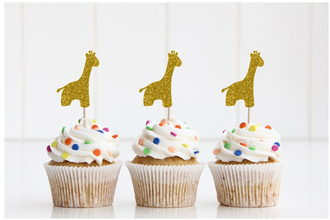 Giraffe Cupcake Toppers Cupcake Toppers Safari Cupcake Etsy