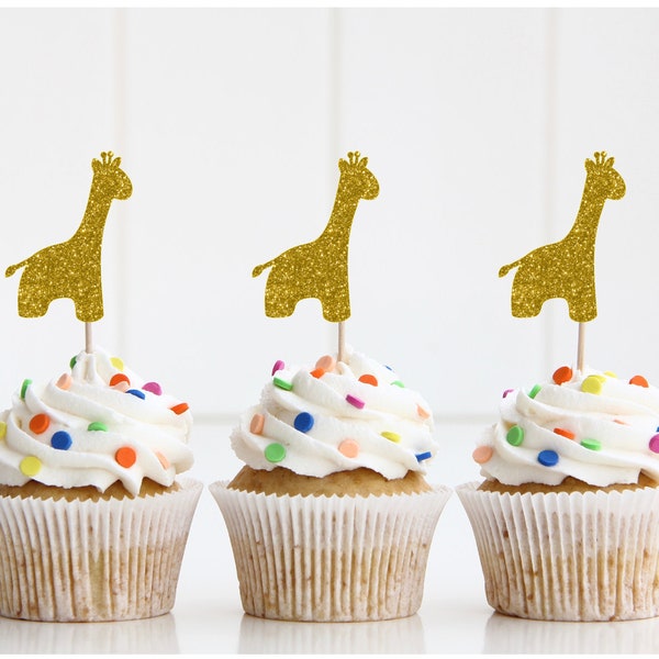 Giraffe Cupcake Toppers, Cupcake Toppers, Safari Cupcake Toppers,