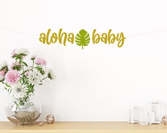 aloha baby shower banner, aloha baby banner, baby shower banners