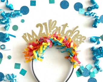 I'm 21 bitches headband, 21st Birthday Decorations, 21st Birthday Crown, 21st Birthday Gift