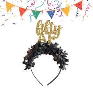 50 AF Headband, 50th birthday headband, 50th Birthday crown, 50th birthday decorations, 50th birthday gift