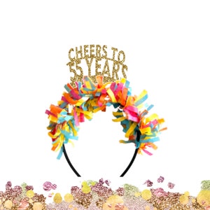 Cheers to 55 Years Crown,55th Birthday Crown, 55th Birthday Headband, 55th Birthday, 55th Birthday, cheers to 55 years headbands