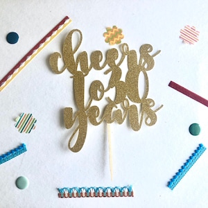 Cheers to 30 Years Cake Topper, 30th  Birthday Decorations, Cake Decorations, 30th  Cake toppers, 30th birthday cake toppers