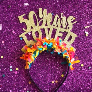 50 Years Loved Crown, 50th Birthday Headband, 50th Birthday Decorations, 50th Birthday Party Hat, 50th Birthday Gift, BIrthday Crowns
