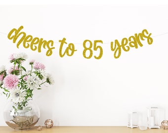 Cheers to 80 Years Banner, 80th Birthday Banner, 80th Birthday Party Decor, 80th Birthday Party