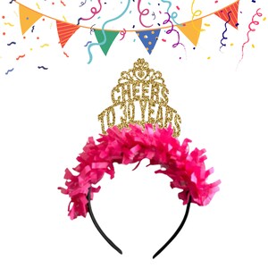 Cheers to 30 Years Headband, 30th Birthday Decorations, 30th Birthday Crown, 30th Birthday Headband, 30th Birthday Party Crown