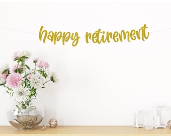 Happy Retirement Banner, Retirement Party Decorations, Retirement Party Sign