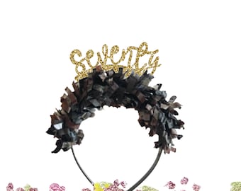 70th Birthday Crown, 70th Birthday Headband, 70th Birthday Decorations, 70th Birthday Gift, 70th Birthday